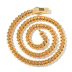 Hip-hop diamond-encrusted clasp smooth Cuban chain by nowadaysfashion