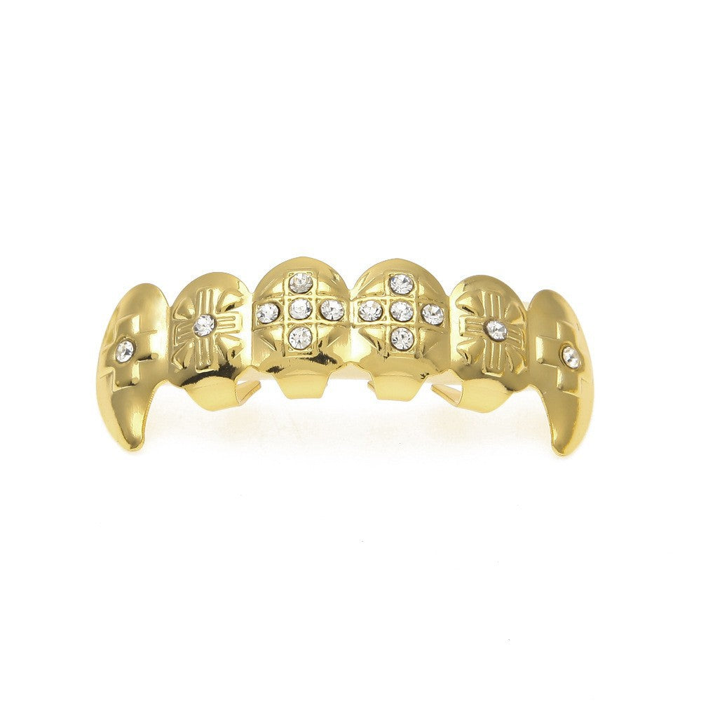 Hip-hop diamond-encrusted and gold-plated teeth grillz by nowadaysfashion