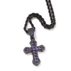 Blue Zircon Cross Hip-hop Necklace by nowadaysfashion