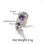 Hip-Hop 925 Silver Ring with Purple Zircon by nowadaysfashion