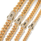 Hip-hop diamond-encrusted clasp smooth Cuban chain by nowadaysfashion