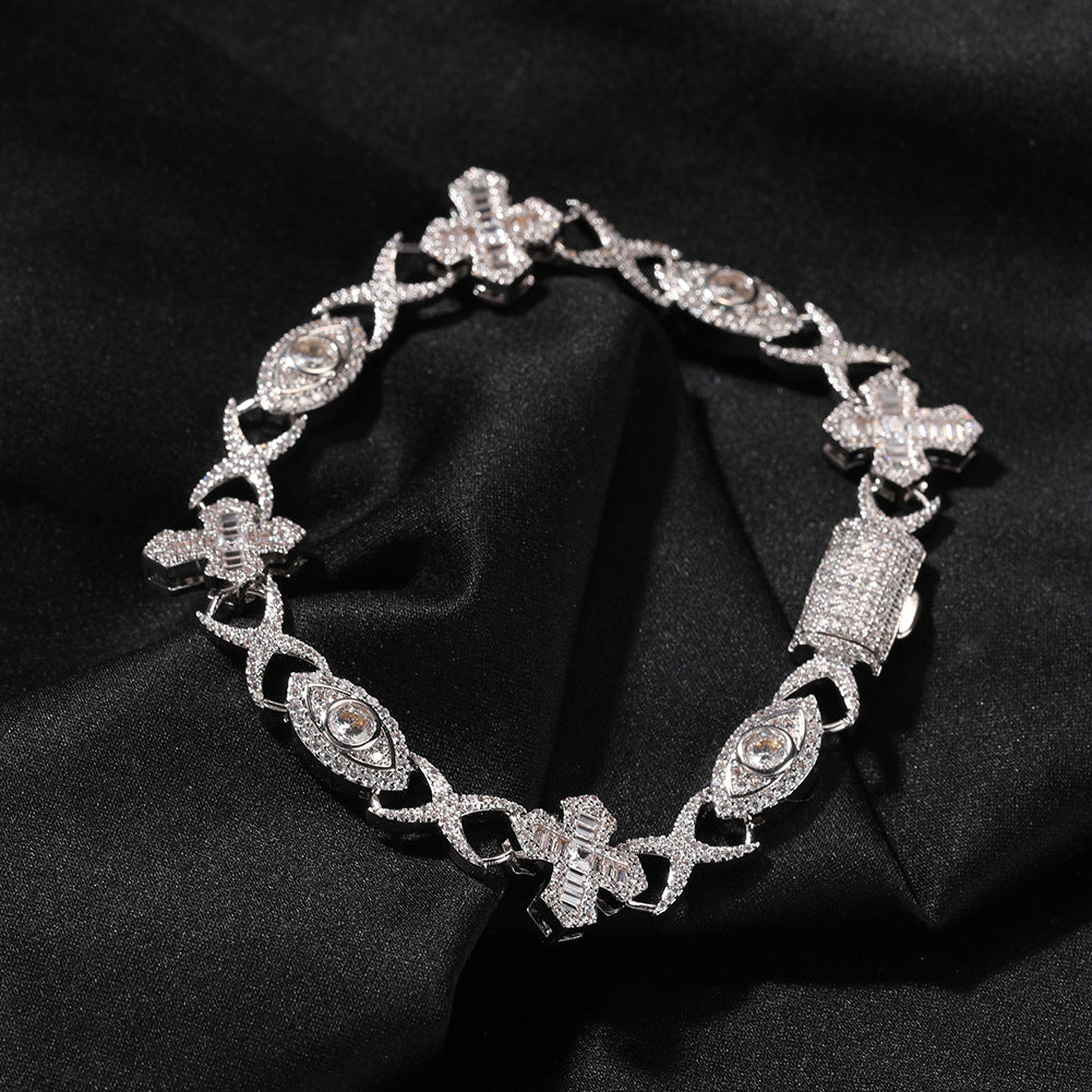 Hip Hop Zirconia Eye Cross Bracelet by nowadaysfashion