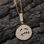 Hip-hop cartoon zircon spiky-head avatar necklace by nowadaysfashion