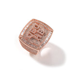Hip-hop diamond-encrusted zircon DIY letter square ring by nowadaysfashion