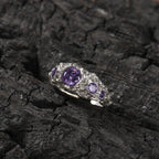 Hip-Hop 925 Silver Ring with Purple Zircon by nowadaysfashion