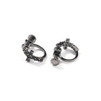 Hip Hop Zircon Black Spiral Clasp Cross Earrings by nowadaysfashion