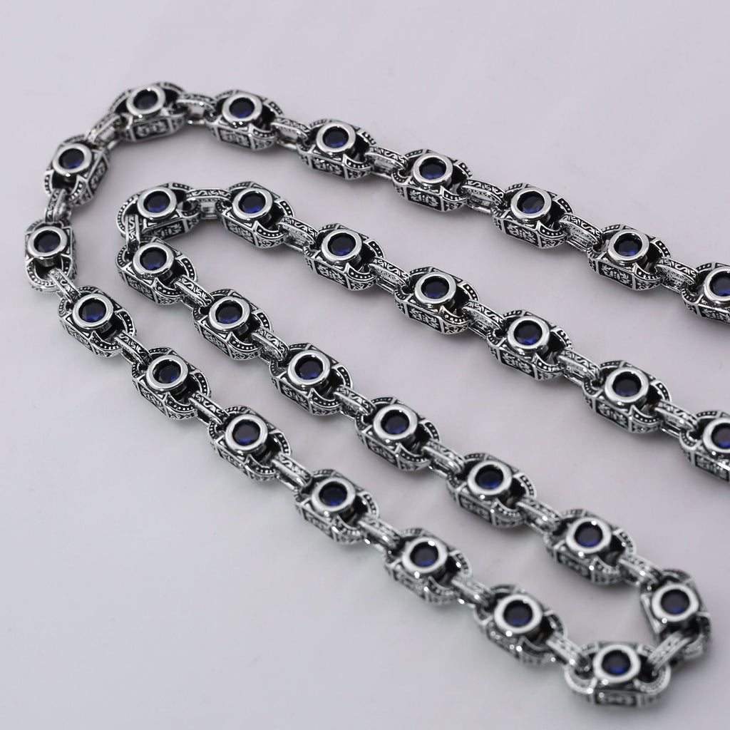 Aragogaceous pattern sapphire necklace for couples by nowadaysfashion