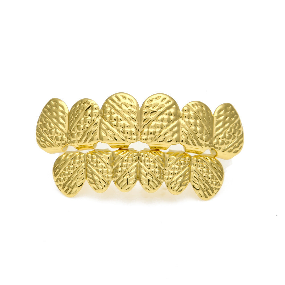 Hip-hop polished braces with gold electroplating by nowadaysfashion