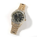 Hip-hop watch with Roman numerals and diamonds, large dial by nowadaysfashion