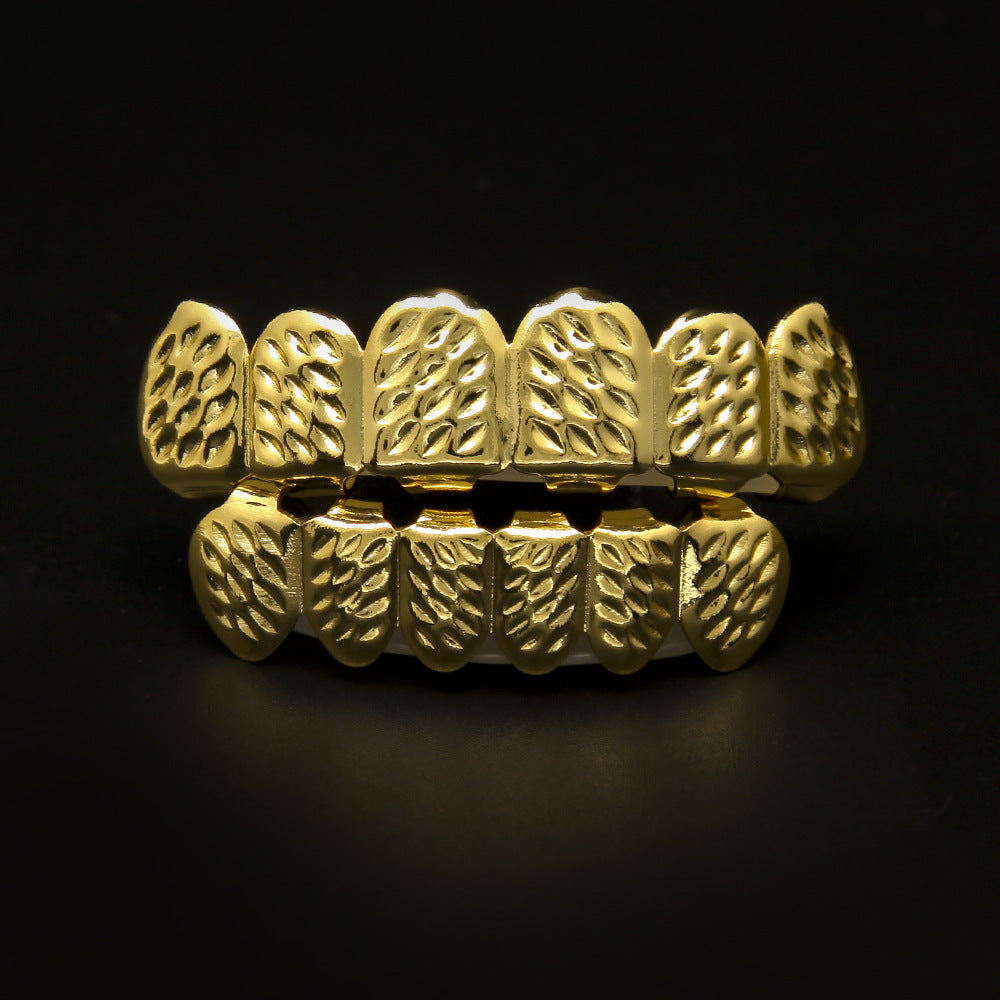 Hip-hop polished braces with gold electroplating by nowadaysfashion