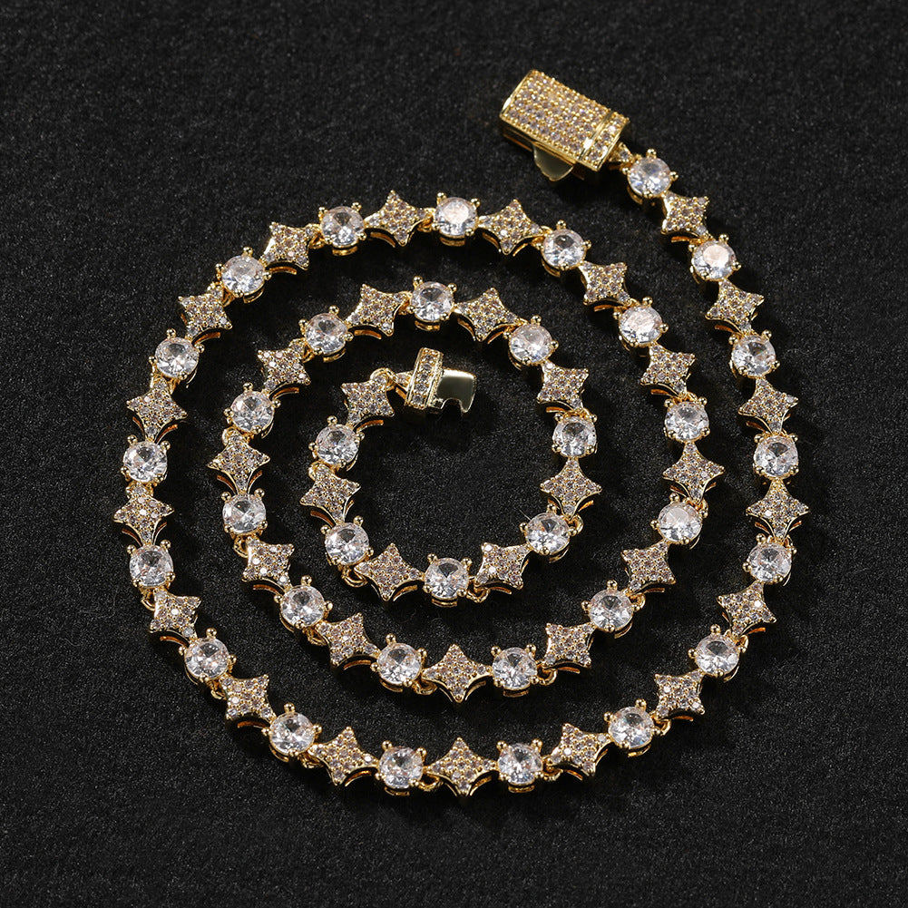 Star zircon tennis chain necklace by nowadaysfashion