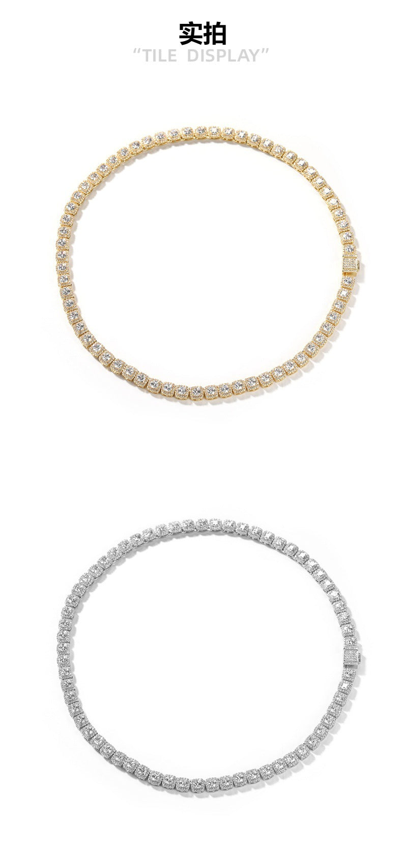 Iced Out Tennis Chain Cubic Zirconia CZ Hip Hop Necklace by nowadaysfashion