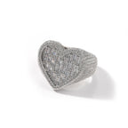 Hip-hop T-square heart-shaped zircon ring by nowadaysfashion