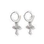 Hip-hop cubic zirconia cross earrings by nowadaysfashion