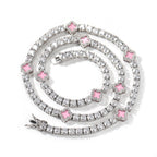 Hip-hop four-leaf clover diamond tennis chain necklace bracelet by nowadaysfashion