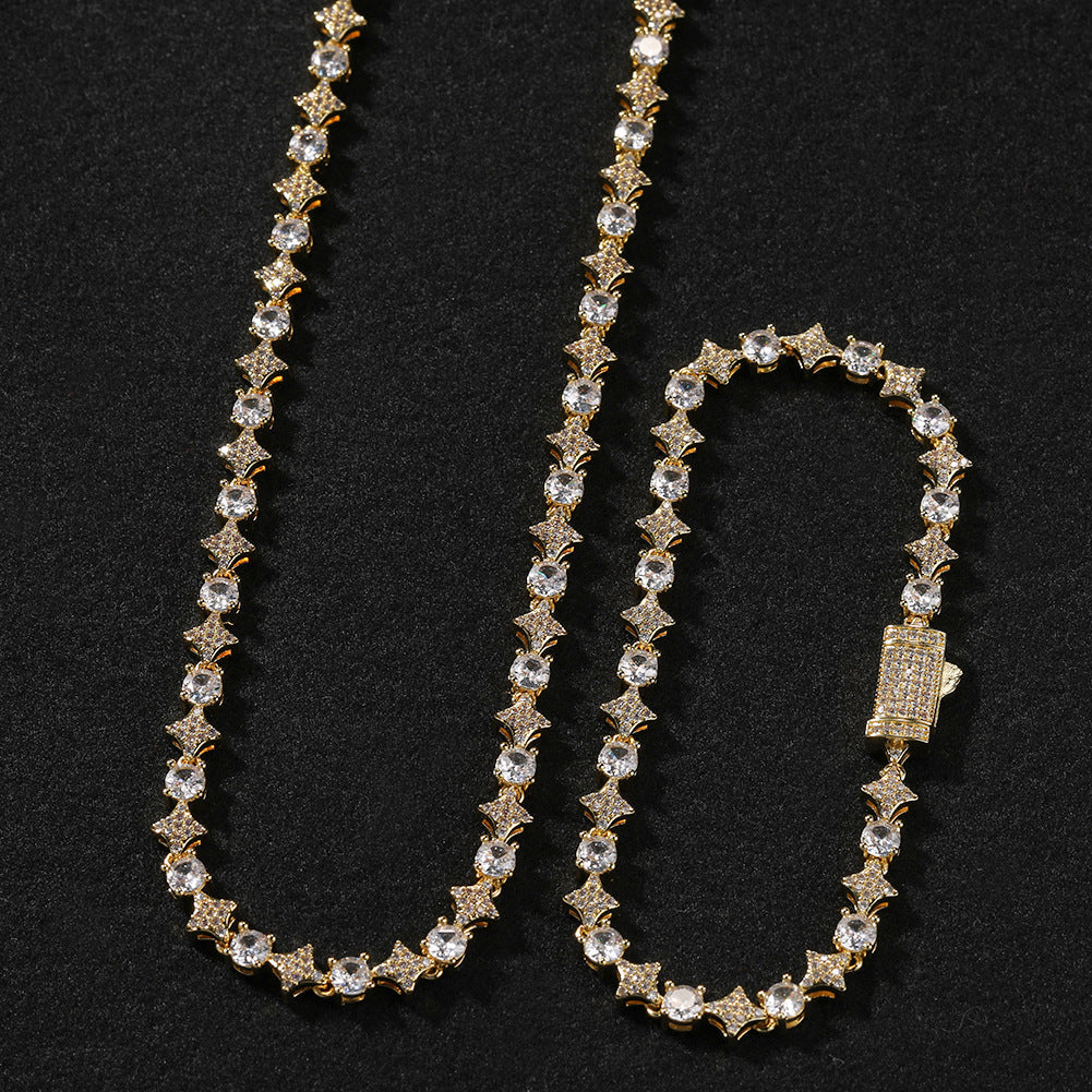 Star zircon tennis chain necklace by nowadaysfashion