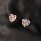 Hip-hop inlaid zircon heart-shaped earrings by nowadaysfashion