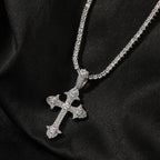 Hip-Hop Diamond-Encrusted Zircon Cross Necklace by nowadaysfashion