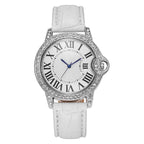 Fashion Diamond-Encrusted Women's Quartz Watch with Leather Strap by nowadaysfashion