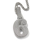 Hip-hop diamond-encrusted number pendant by nowadaysfashion