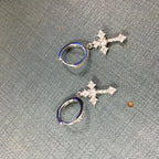 Hip-hop cubic zirconia cross earrings by nowadaysfashion