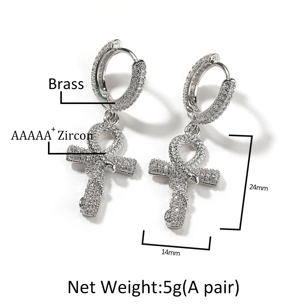 Hip-hop Anhe snake zircon earrings by nowadaysfashion