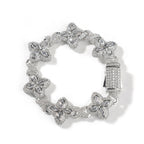 Hip-hop zircon colored infinite four-leaf clover bracelet by nowadaysfashion