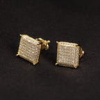 Hip Hop diamond-encrusted 925 silver stud earrings by nowadaysfashion