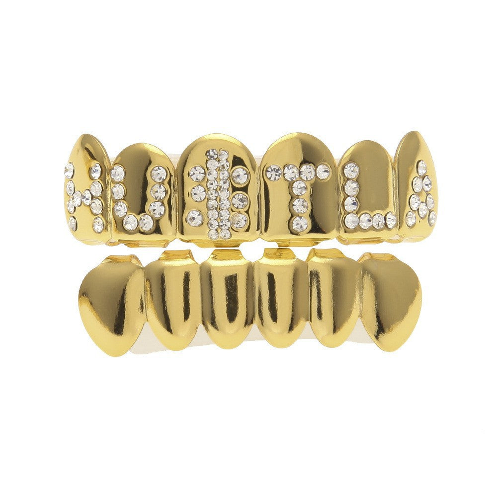 Hip-hop diamond-encrusted and gold-plated teeth grillz by nowadaysfashion