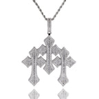Retro Cross Square Zircon Inlay Necklace by nowadaysfashion