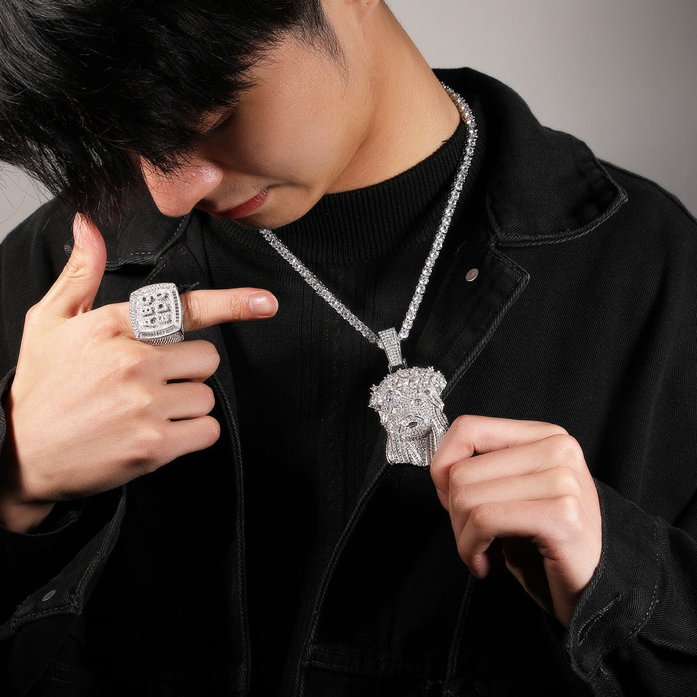 Hip Hop Iced Out CZ Jesus Piece Pendant Necklace by nowadaysfashion
