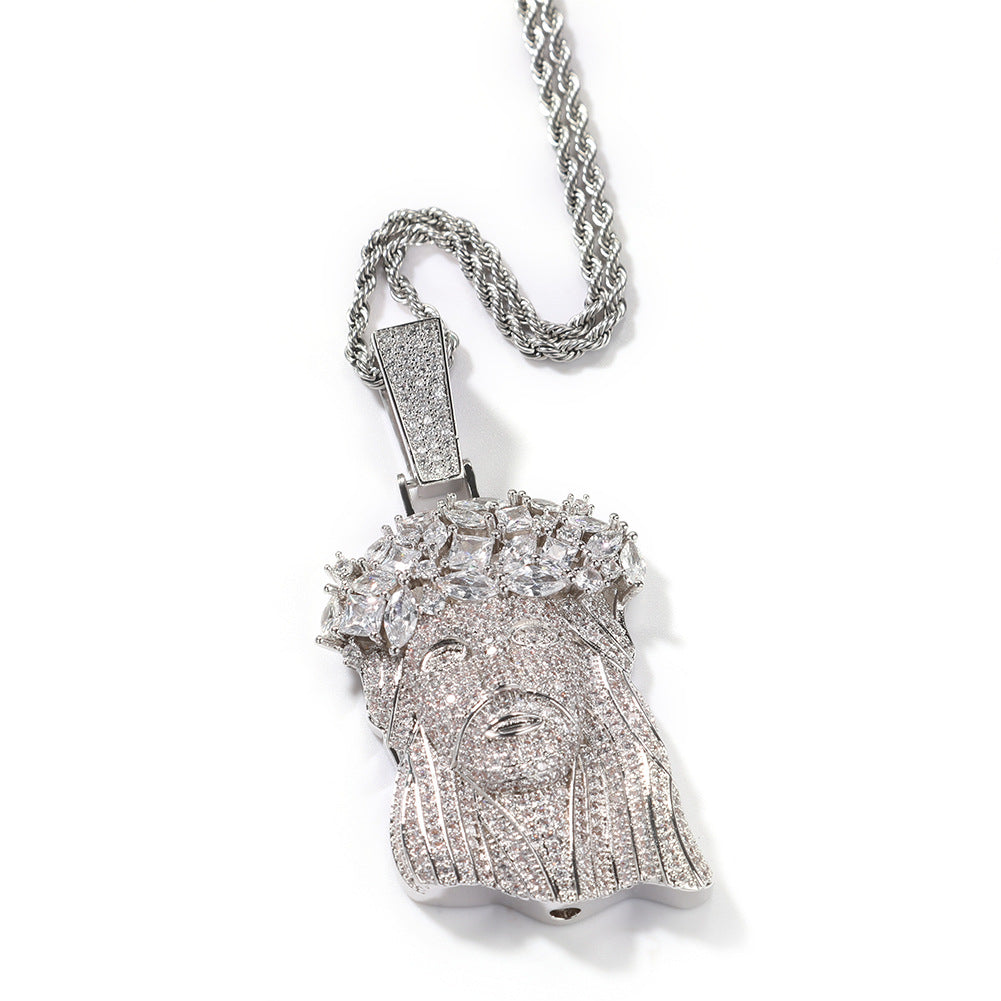 Hip Hop Iced Out CZ Jesus Piece Pendant Necklace by nowadaysfashion