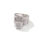 Hip-hop square diamond-encrusted couple ring by nowadaysfashion