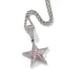 Hip-hop diamond-studded rotating five-pointed star necklace by nowadaysfashion