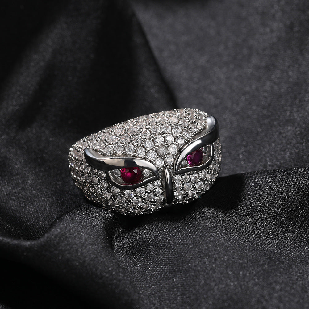 Hip-hop creative owl zircon-encrusted ring by nowadaysfashion