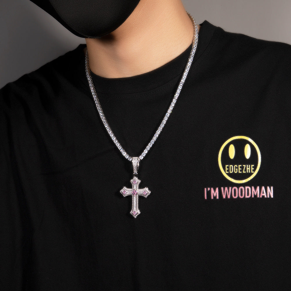 Hip-hop cross-shaped diamond Cubic Zirconia necklace by nowadaysfashion