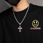 Hip-hop cross-shaped diamond Cubic Zirconia necklace by nowadaysfashion