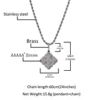 Full-diamond zircon four-leaf clover necklace by nowadaysfashion