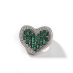 Hip-hop T-square heart-shaped zircon ring by nowadaysfashion