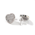 Hip-hop inlaid zircon heart-shaped earrings by nowadaysfashion