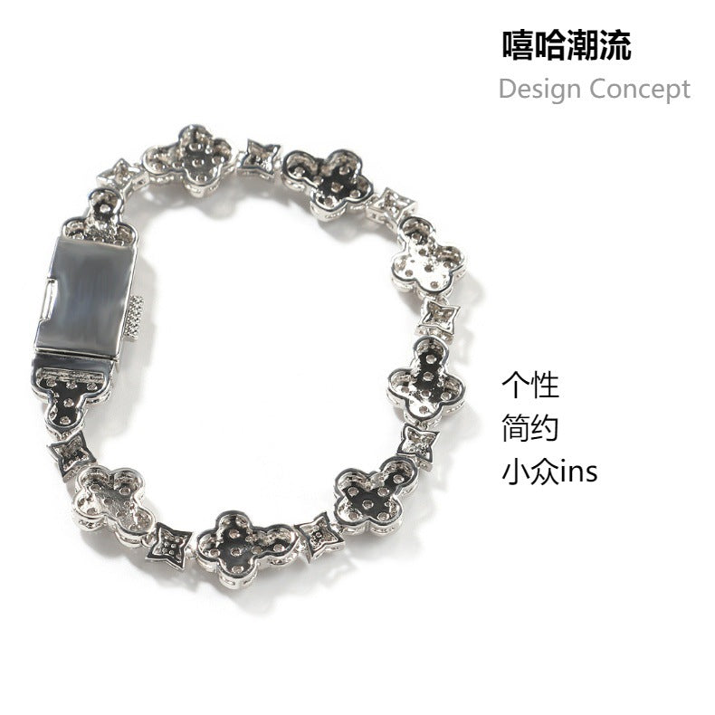 10mm cross flower star bracelet with micro-inlaid zircon by nowadaysfashion