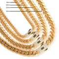 Hip-hop diamond-encrusted clasp smooth Cuban chain by nowadaysfashion