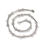 Hiphop zircon-encrusted barbed wire necklace by nowadaysfashion