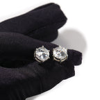 Hip-hop 925 silver moissanite six-prong earrings by nowadaysfashion