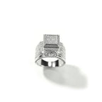Hip-hop square diamond-encrusted couple ring by nowadaysfashion