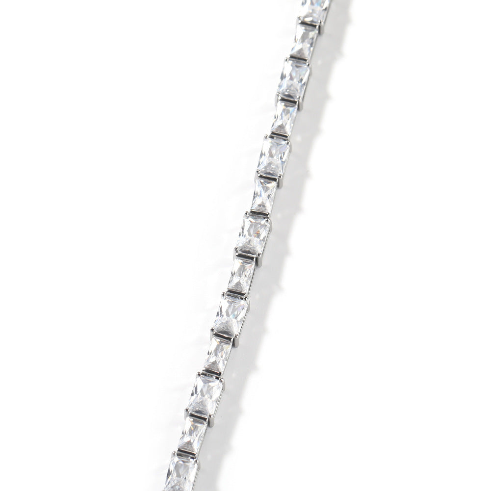 Hip-hop zircon-encrusted emerald color-matching tennis chain by nowadaysfashion