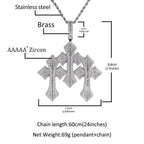 Retro Cross Square Zircon Inlay Necklace by nowadaysfashion
