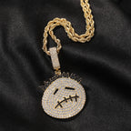 Hip-hop cartoon zircon spiky-head avatar necklace by nowadaysfashion
