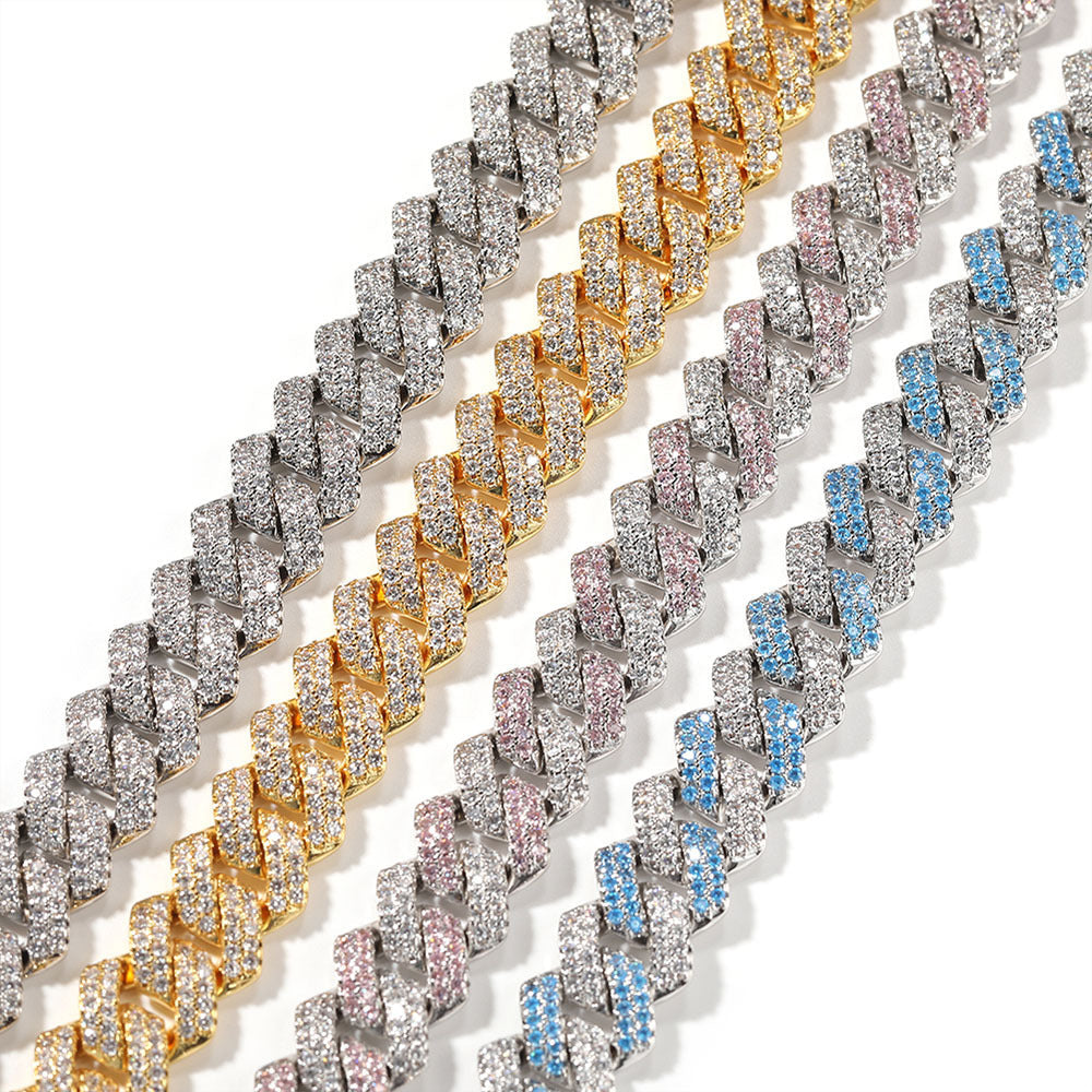 Hip-hop bar-style Cuban zircon-encrusted necklace by nowadaysfashion