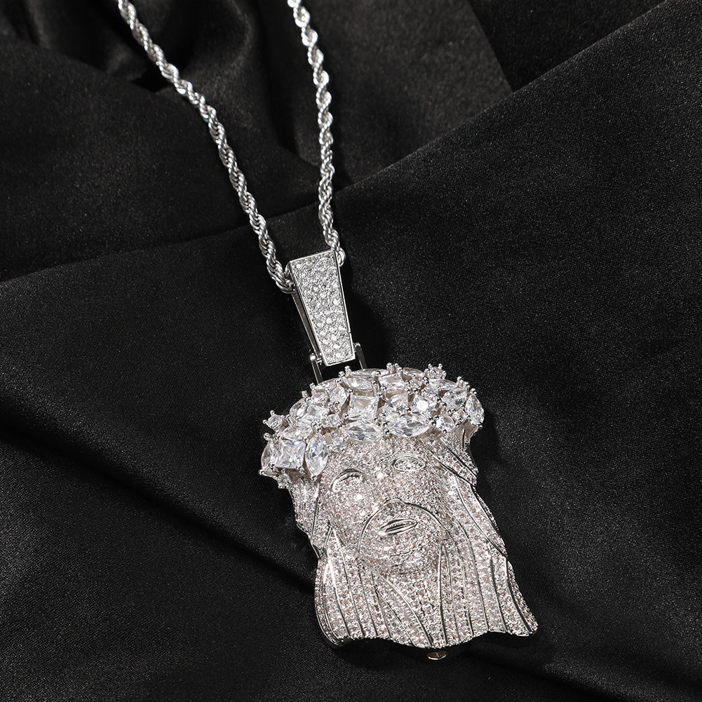 Hip Hop Iced Out CZ Jesus Piece Pendant Necklace by nowadaysfashion